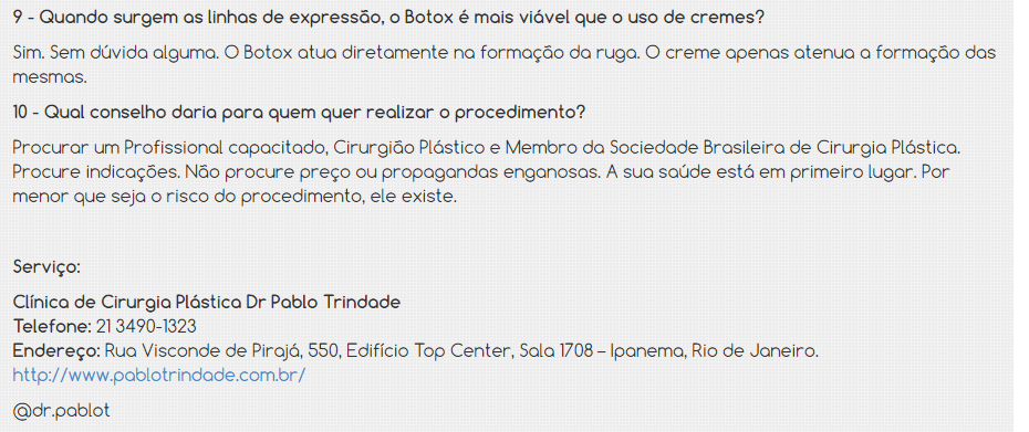 Quanto custa um botox? Especialista Dr. Pablo Trindade, cirurgião plástico em Ipanema e Duque de Caxias, esclarece dúvidas sobre toxina botulínica.